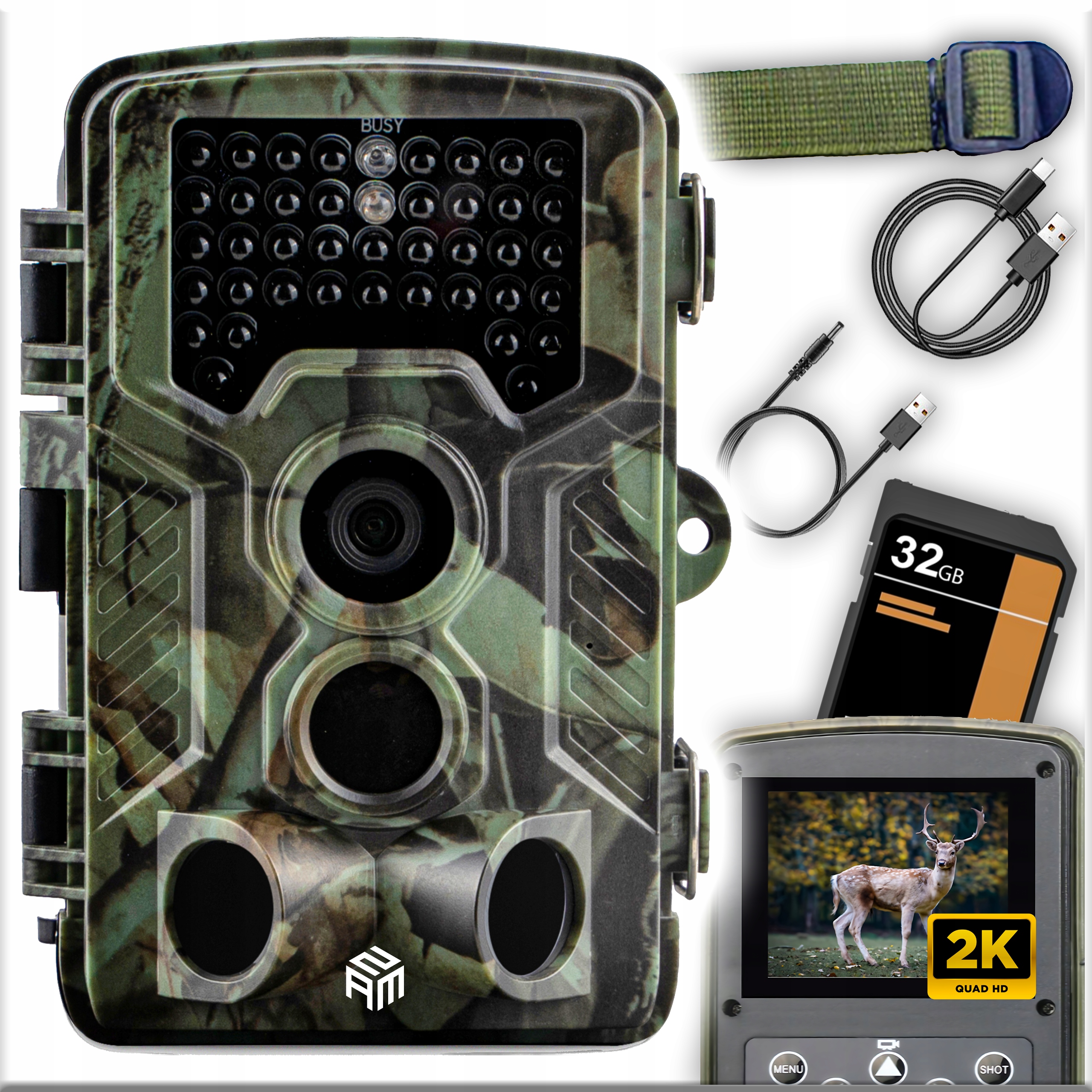 Fotopast Lovecká Lesní Kamera 940 nm 2.7K 34 Diod 56 MPx