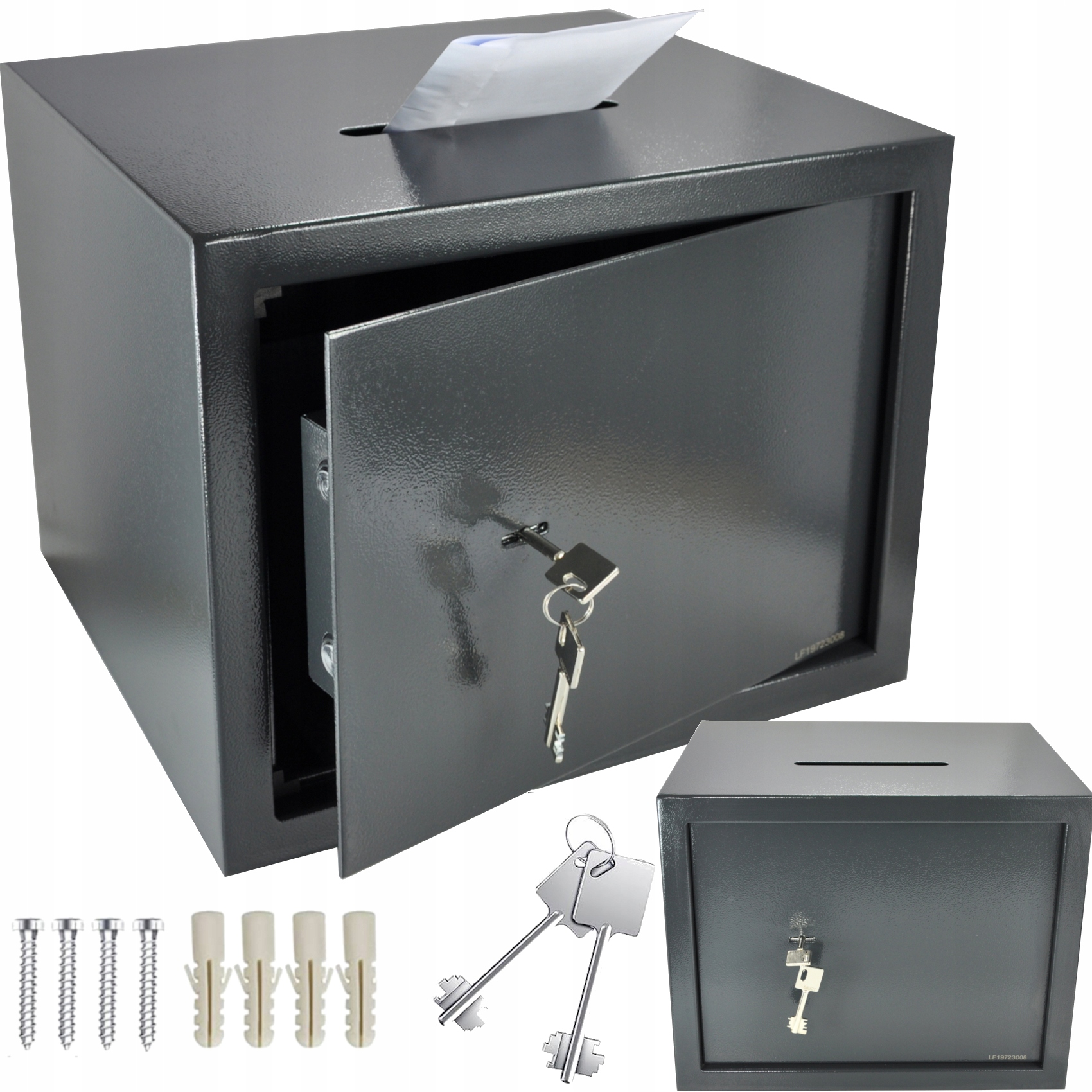 Sejf Z Otworem Wrzutowym Wrzutnią Wrzutnia Depozyt Duży Na Klucz XXL 11 kg!