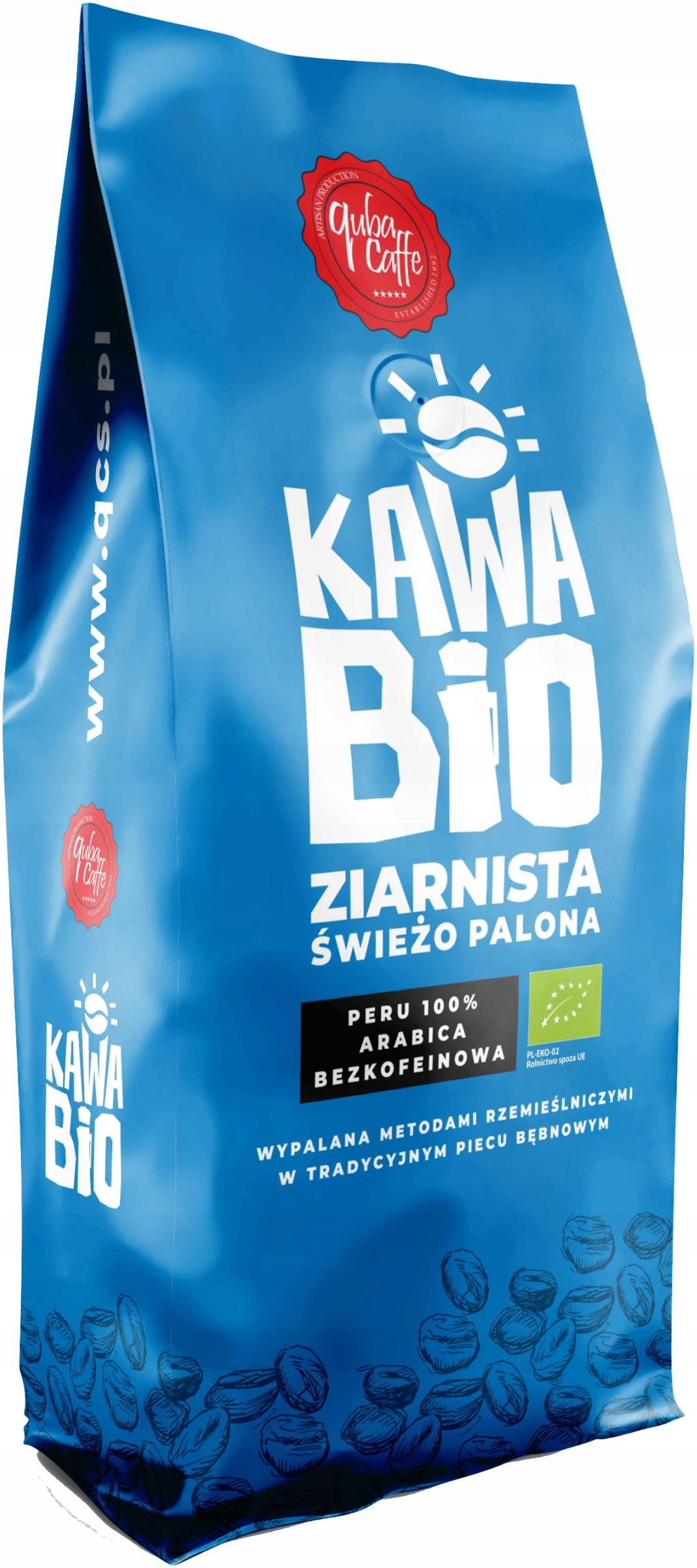 Káva zrnková Peru bez kofeinu 1 kg Arabica 100% Bio organická ekologická