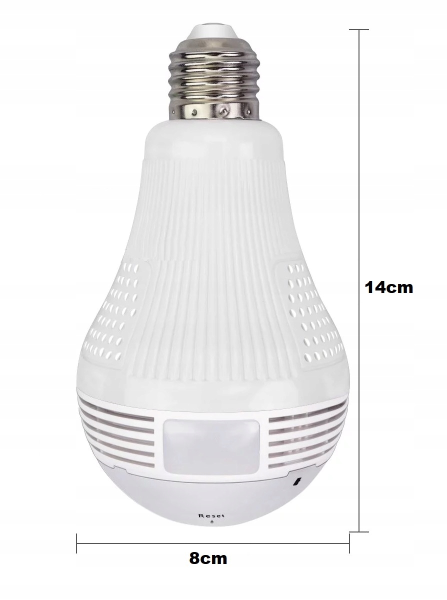 BEZPRZEWODOWA KAMERA ŻARÓWKA LED WIFI IP 360° HD+ Szerokość produktu 8 cm