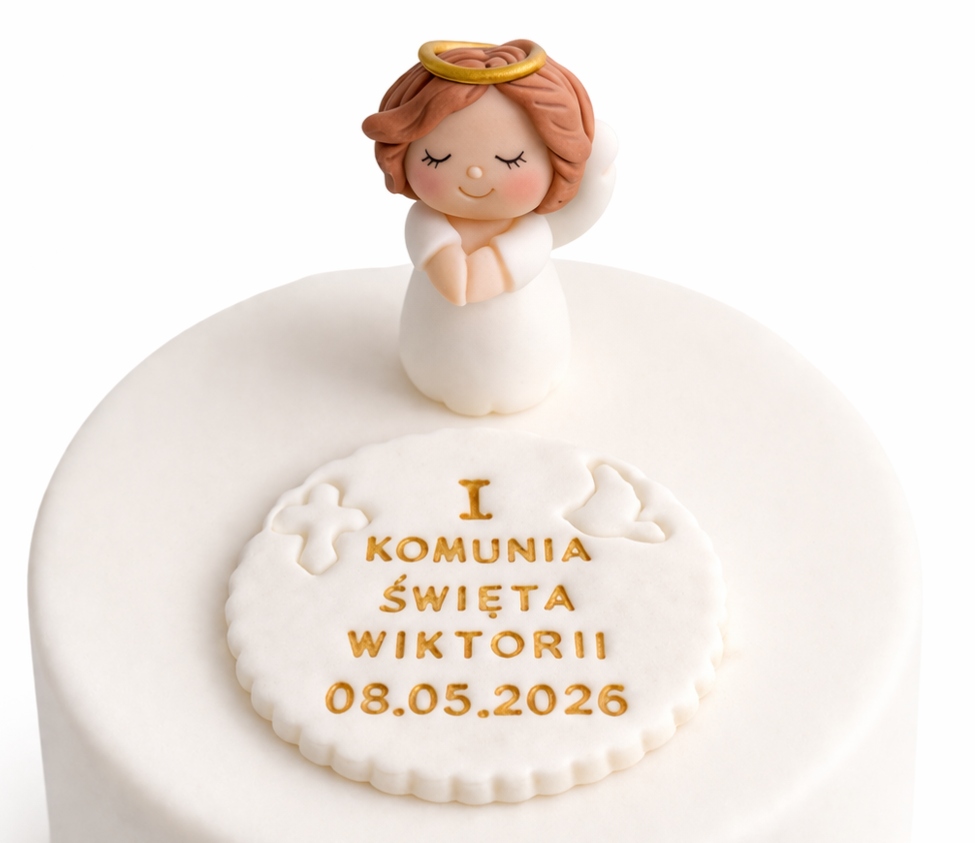 Sada na dort svaté přijímání cukrová figurka andílek holčička personalizovaná