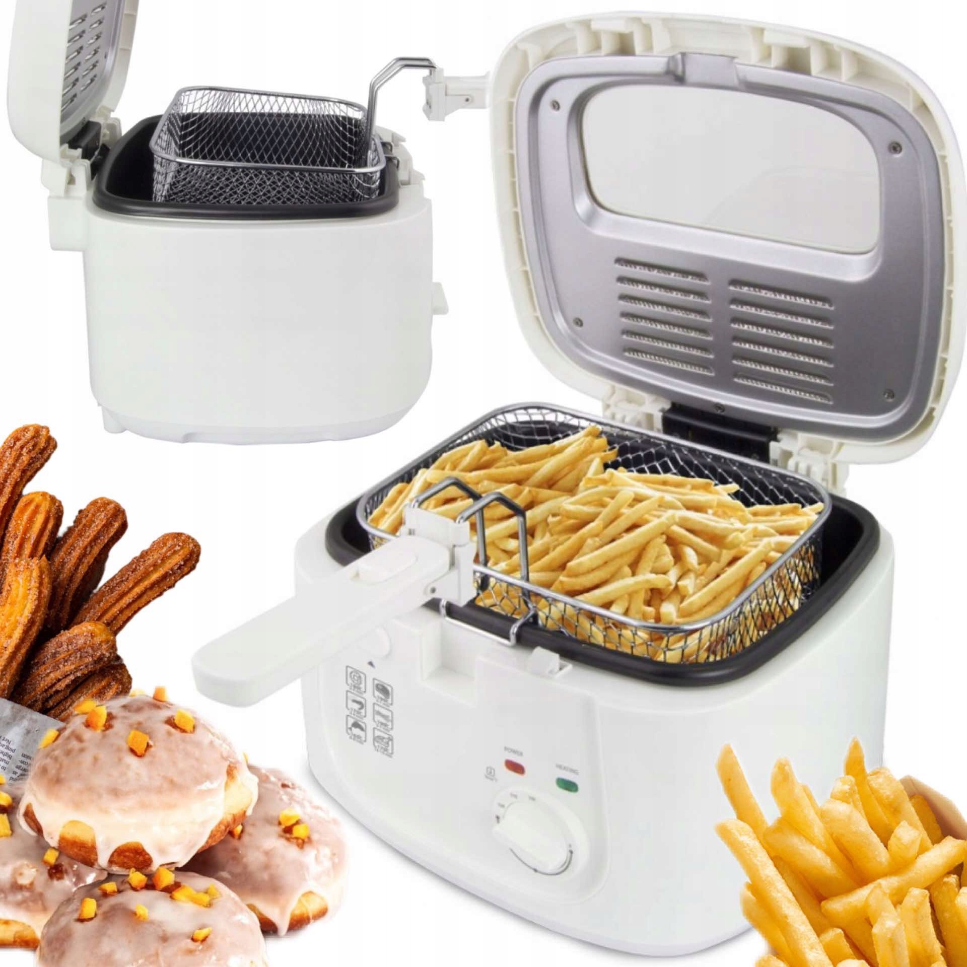 Duża Frytkownica Olejowa Tradycyjna do frytek kurczaka pączków 1800W 2,5L