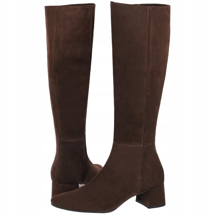 Dámské semišové kozačky na podpatku Ryłko hnědé 4VXW5_T_M