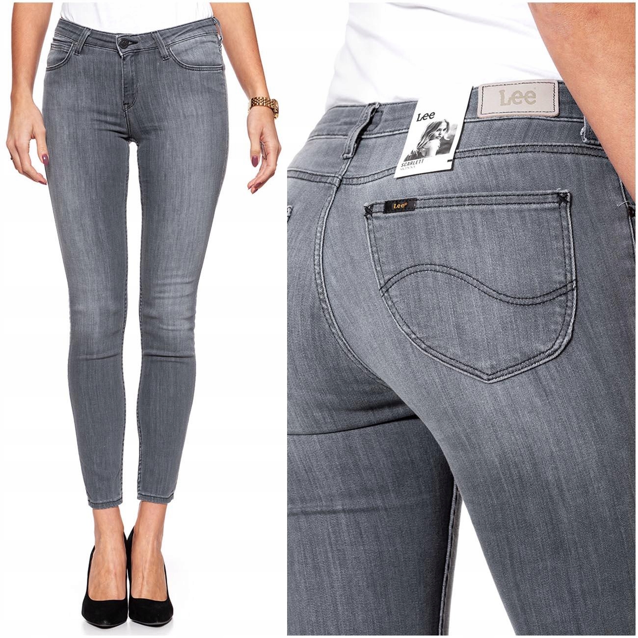 Dámské džínové kalhoty Lee Scarlett Skinny 27/35 šedé popelavé