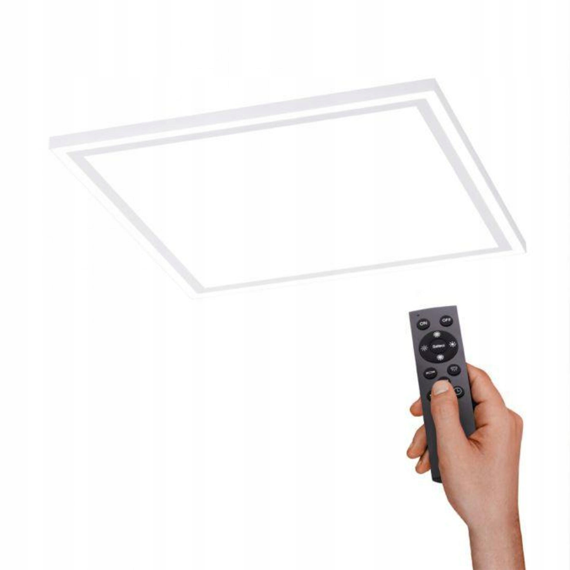 Led stropné svietidlo hranaté, biele, diaľkové ovládanie, stmievateľné 2700-5000