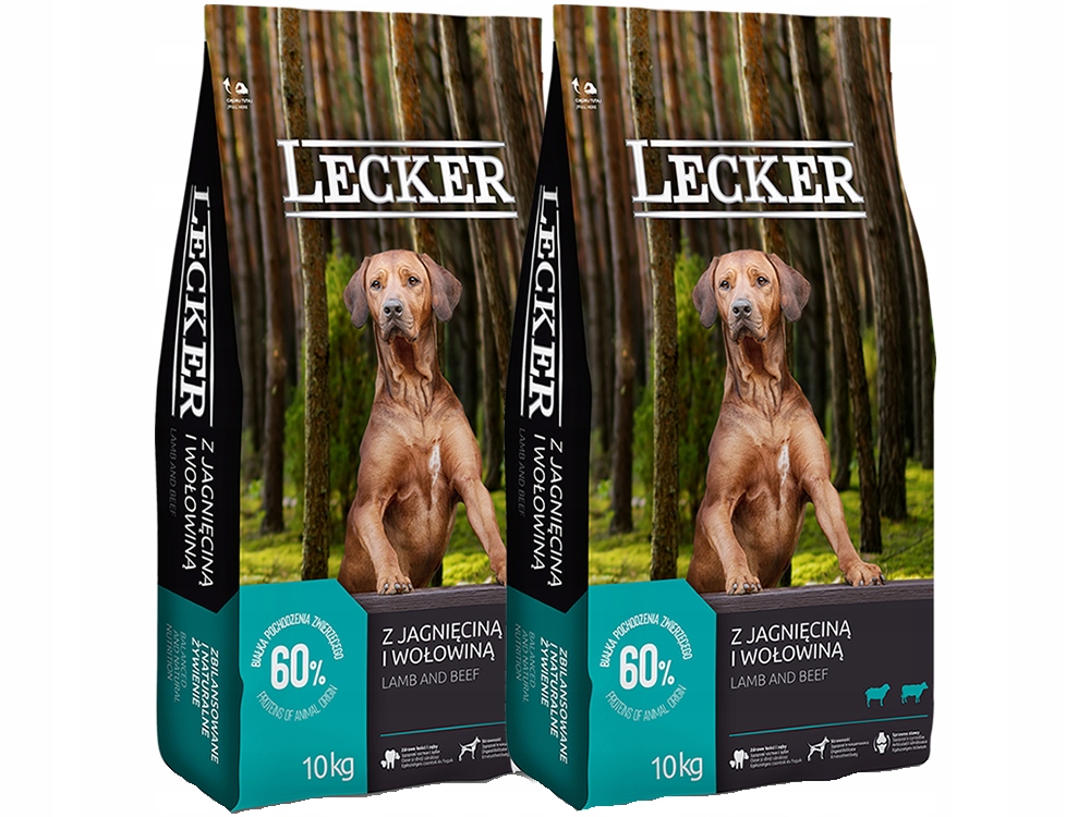 Levně Lecker s jehněčím a hovězím masem 20 kg