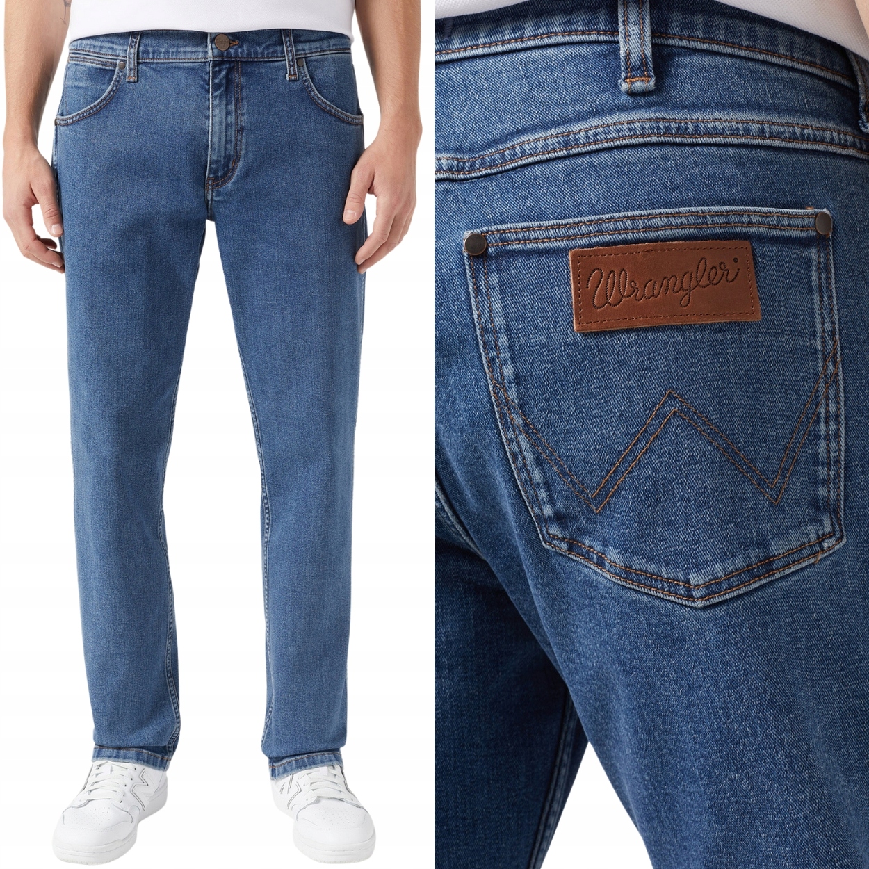 Wrangler Greensboro Haze Blue Džínové jednoduché džínové kalhoty W38 L32