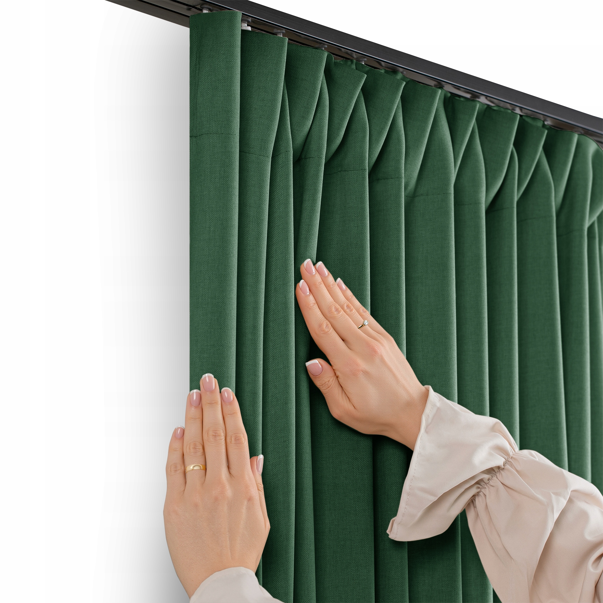 Filumi Záclony štruktúra páska zvlnená obývacia izba Fľašová Zelená 300x285