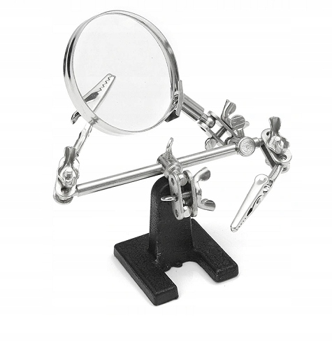 LUPA ZESTAW DO LUTOWANIA TRZECIA RĘKA UCHWYT CHWYTAKI KROKODYLKI 60MM 2.5X Kod producenta O028