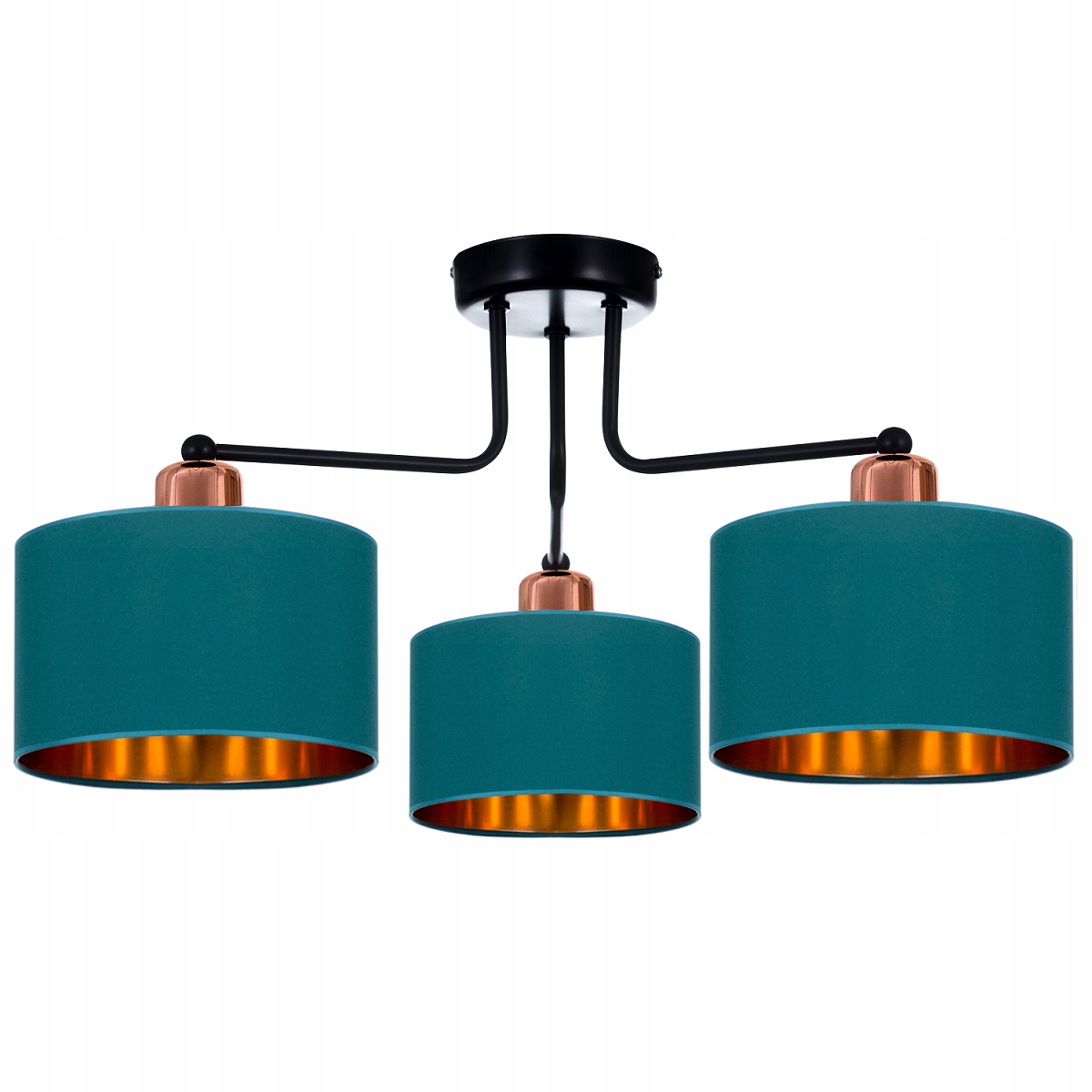 

Lampa Plafon Sufitowa Żyrandol Turkus - Złoto Led