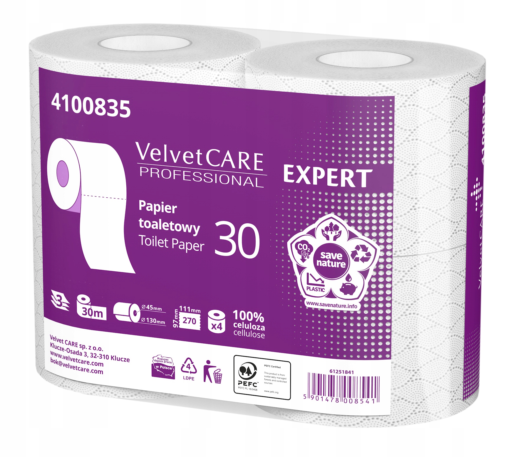 

Velvet Care papier toaletowy 4szt Biały 3w 30m!!!
