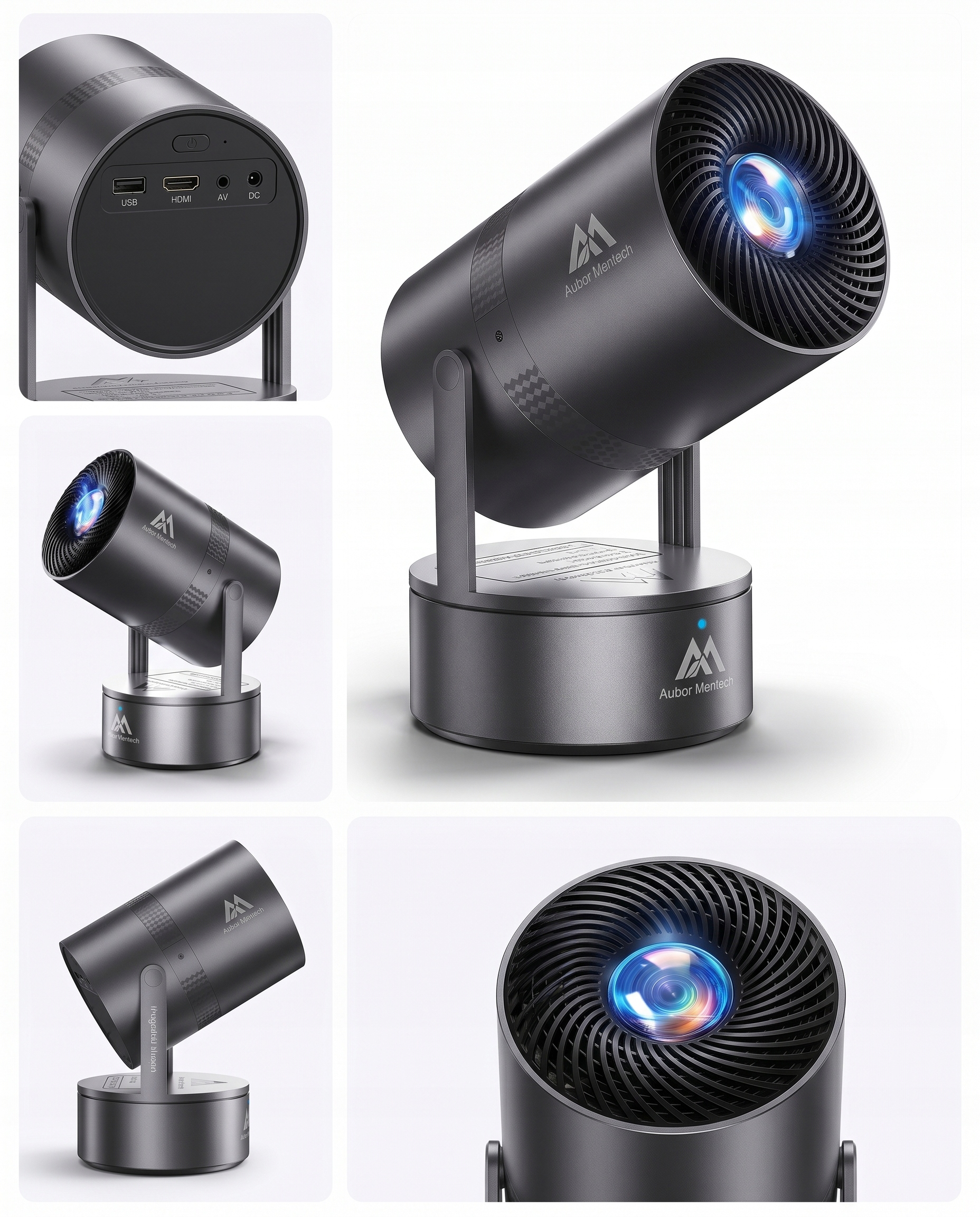 Mini Projektor WiFi Bluetooth 4K 1080P Obrotowy 270° 150 Cali Auto Keystone
