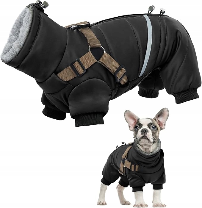 Levně Pumyporeity Oblečení bunda pro Psa voděodolná, nastavitelná Černá *XL