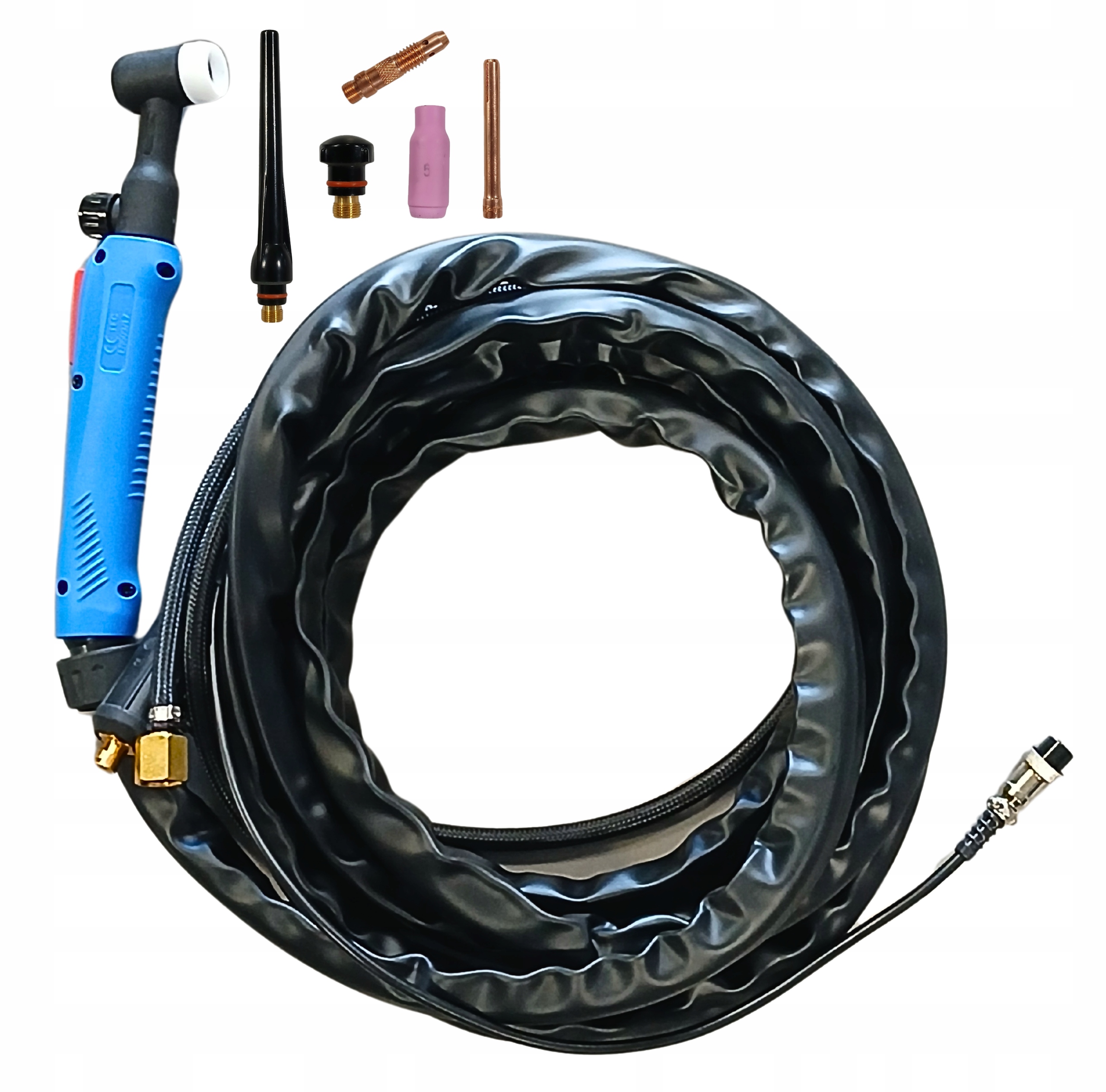 Uchwyt spawalniczy Tig Lift 17V 4m SK25 z zaworkiem przycisk wtyczka 2-pin