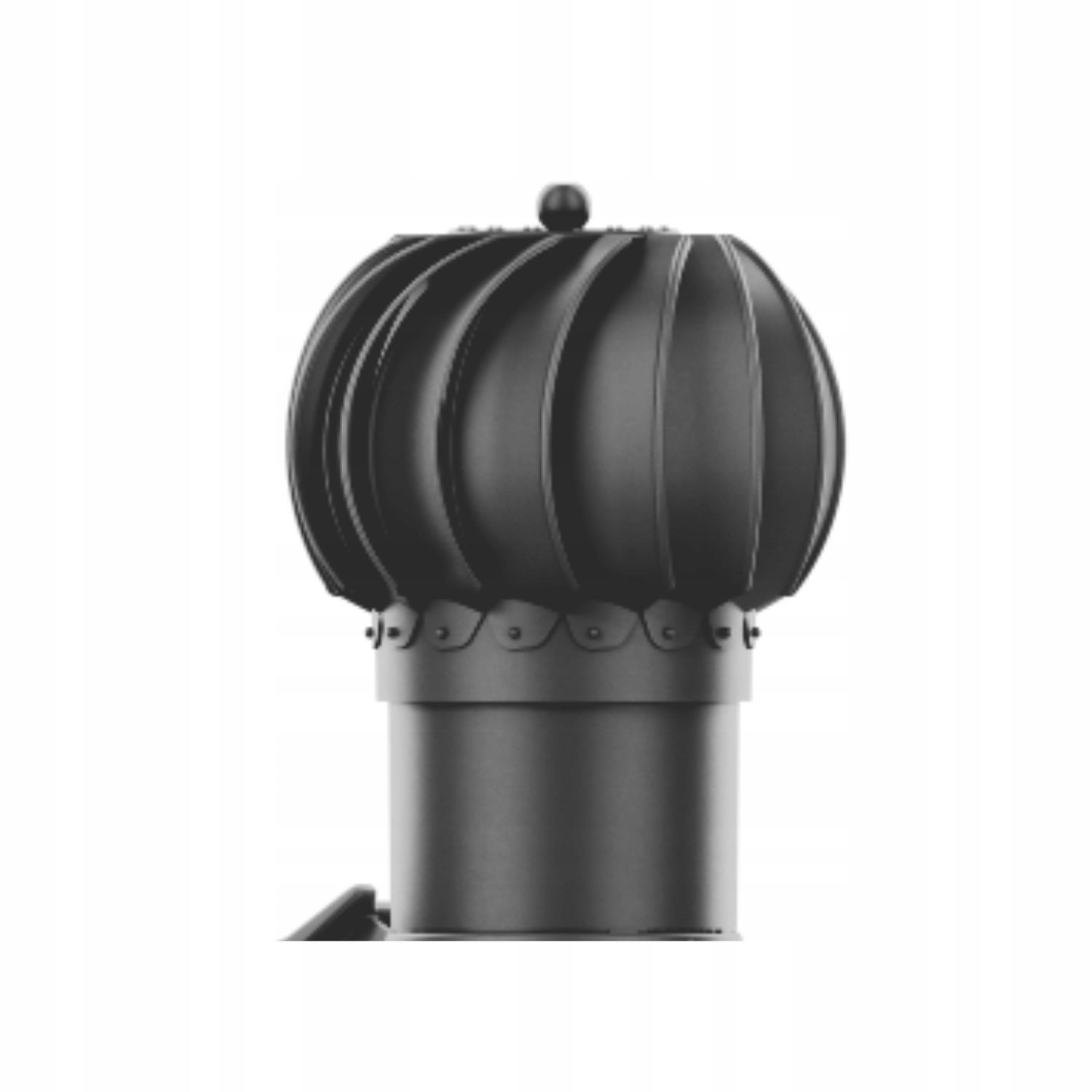 Rotačný krb Rotoline pre plechovú krytinu E fi 150 mm, guľovitý, grafit