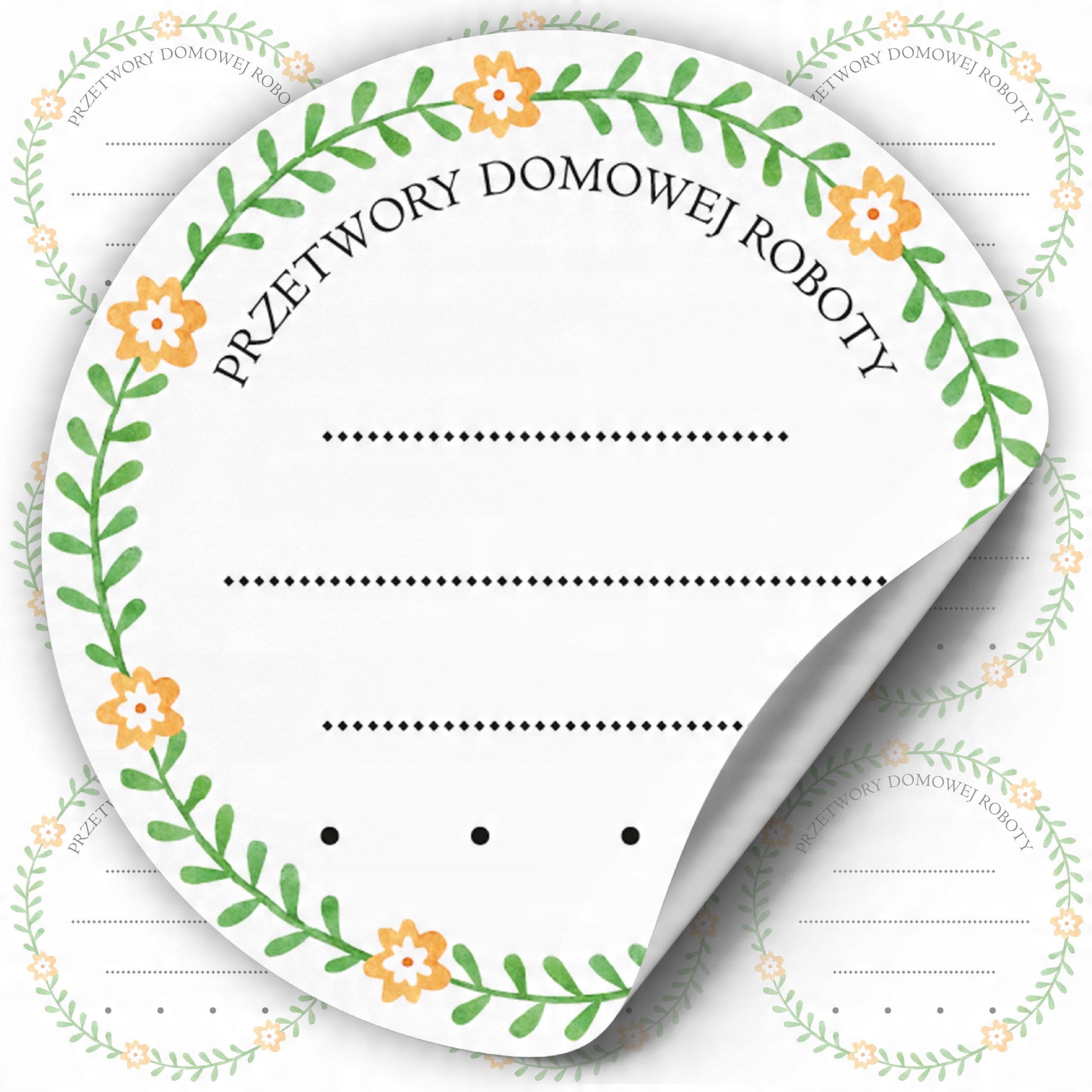 

naklejki na przetwory 48szt etykiety konfitury 6cm