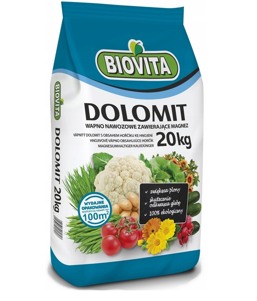 

Dolomit 20kg Biovita Wapno Z Magnezem Na Trawnik