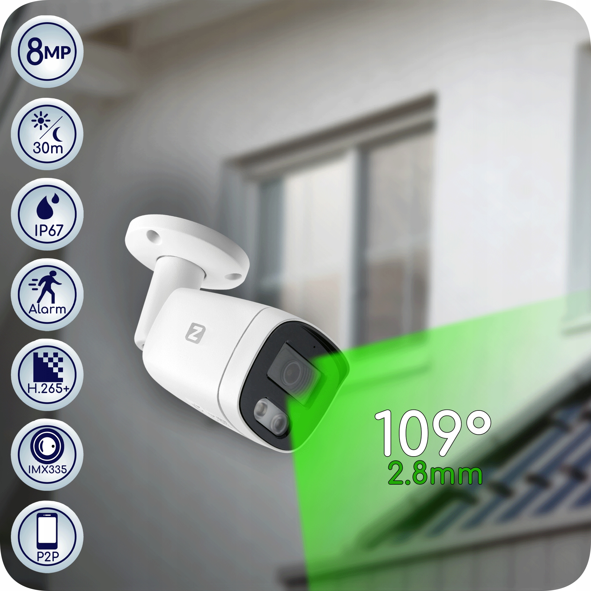 Zestaw MONITORING 4 kamery POE 4K Ultra HD 8Mpx Zapis AUDIO, APLIKACJA Technologia IP