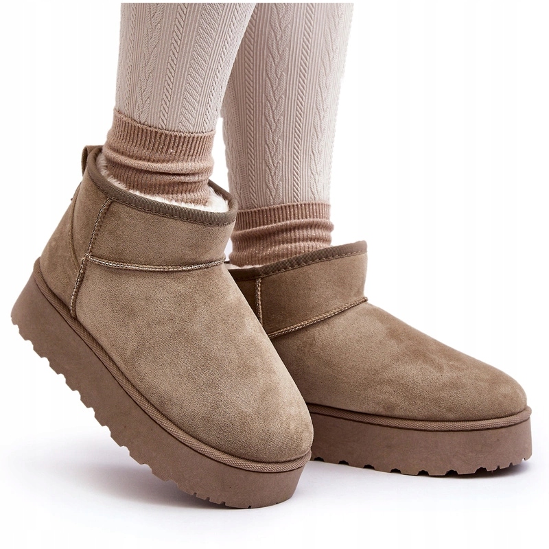 ŚNIEGOWCE DAMSKIE OCIEPLANE FUTERKIEM NA GRUBEJ PLATFORMIE ZIELONE 38