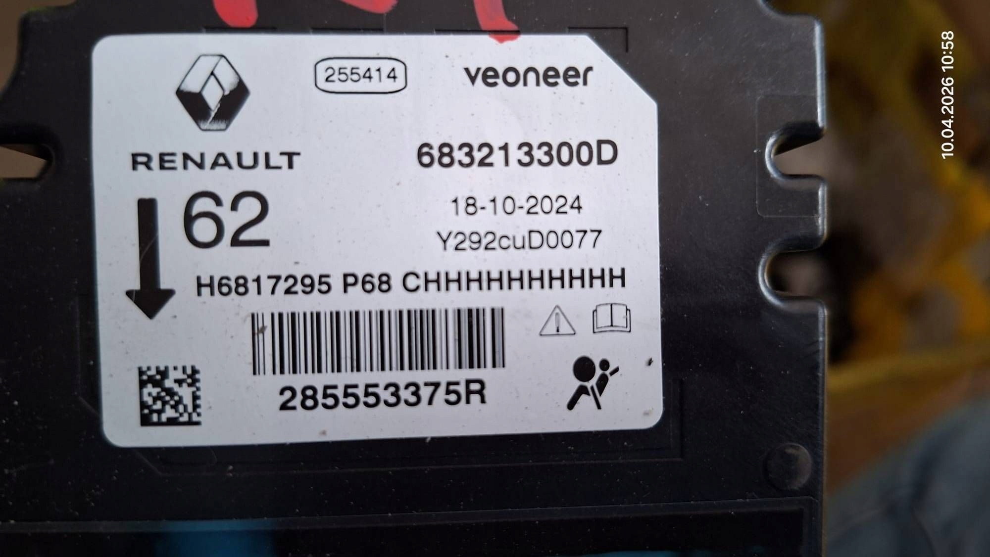 module sensor control unit airbag Renault 4 285553375R original