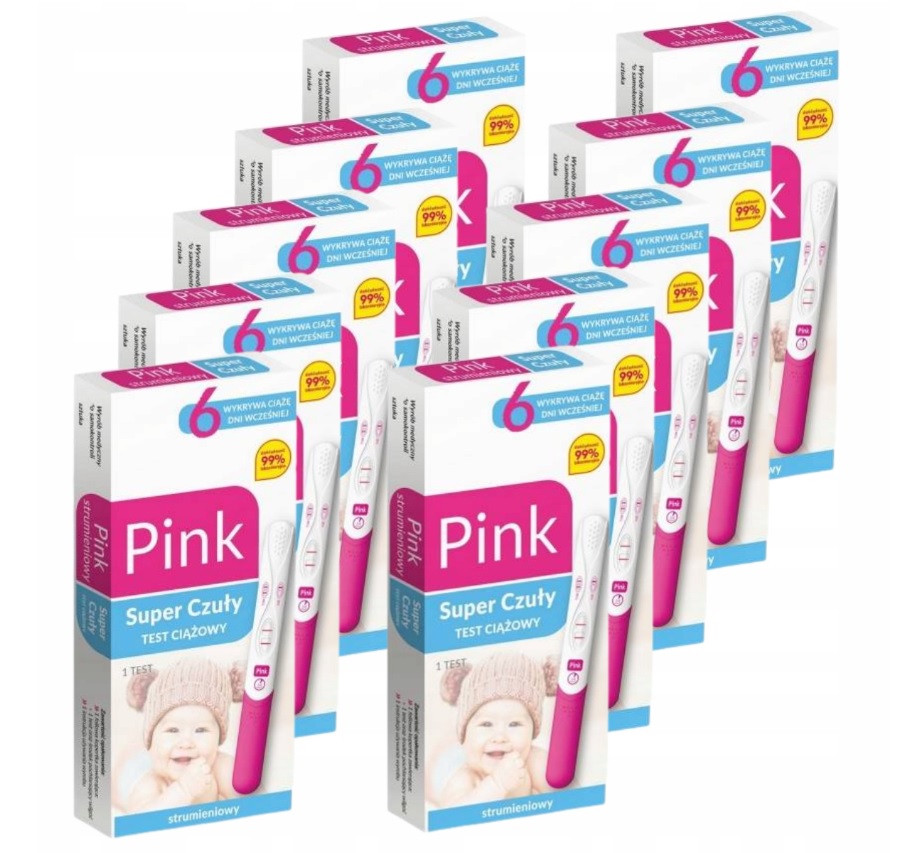 

10x Test Ciążowy Czuły Strumieniowy Pink