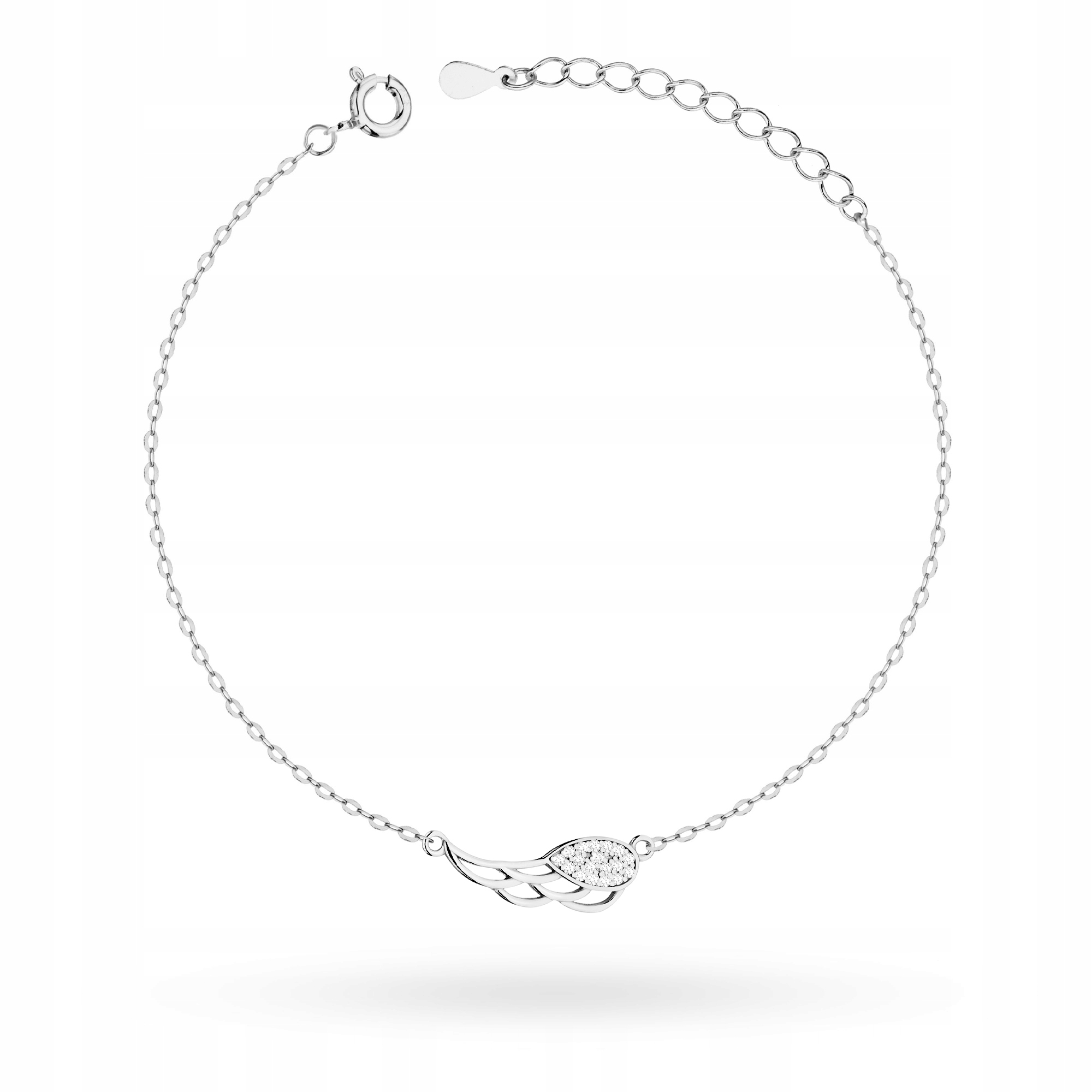 Stříbrný Náramek Dámský ryzost 925 Křídlo se zirkony