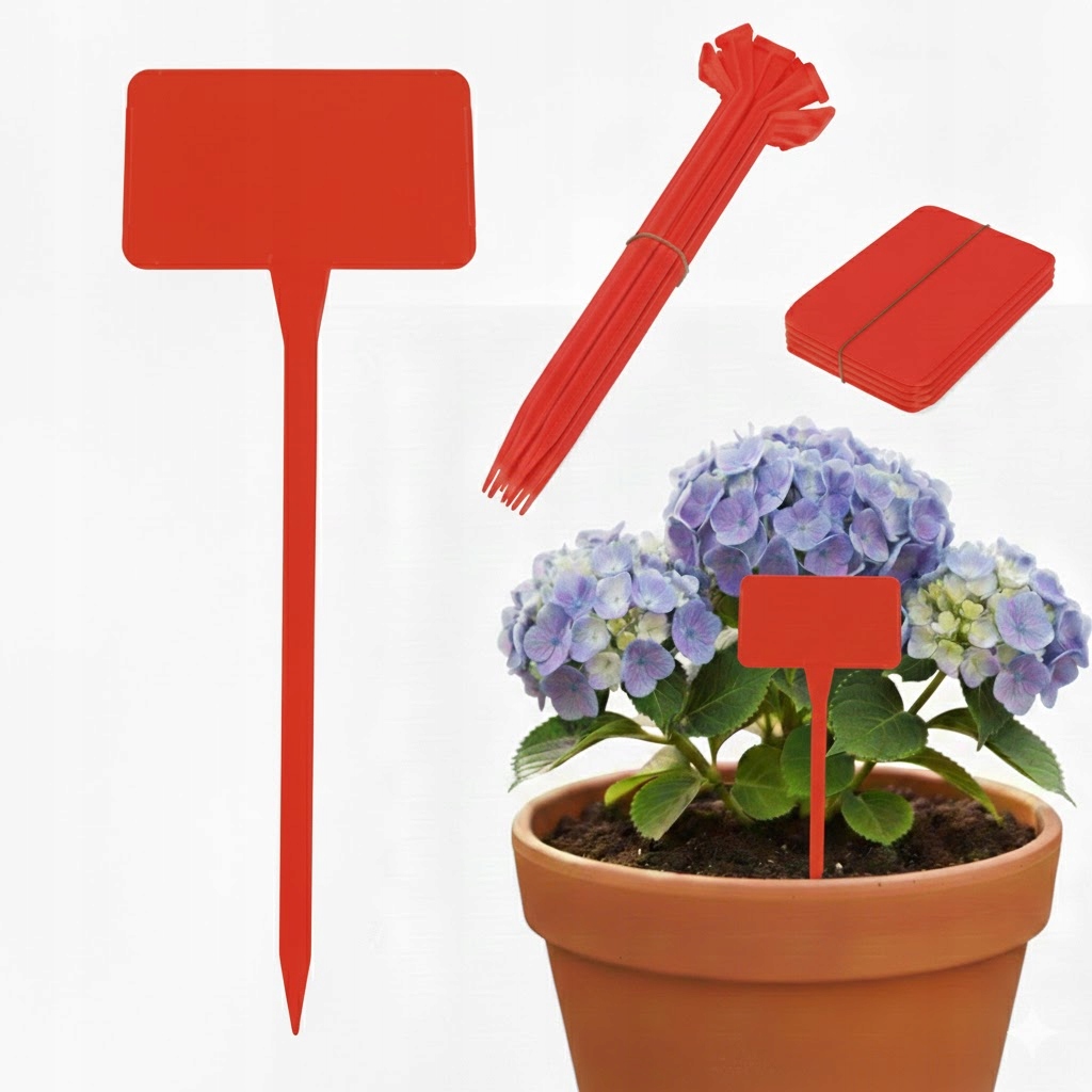 Tabulky Etikety pro popis rostlin Malé 16x11 cm Vyměnitelné červené pole