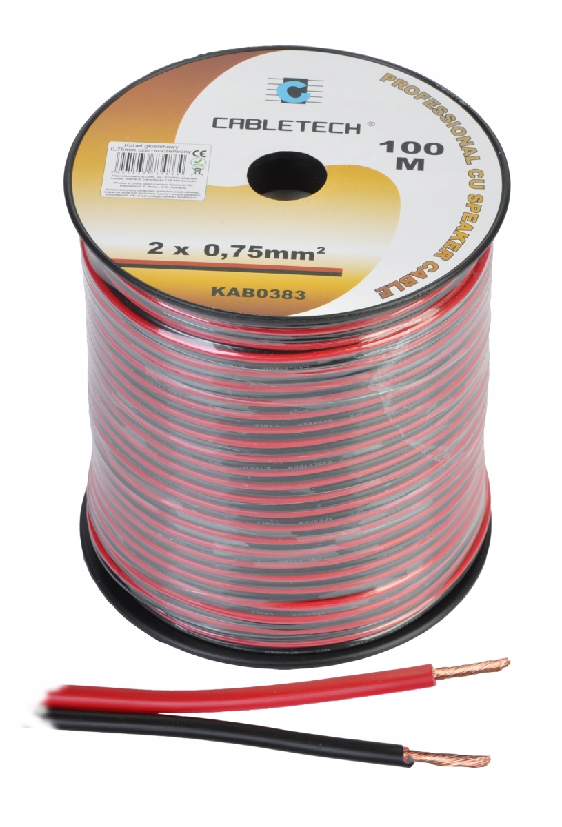 KAB0383 Kabel glosnikowy 0,75mm czarno-czerwony