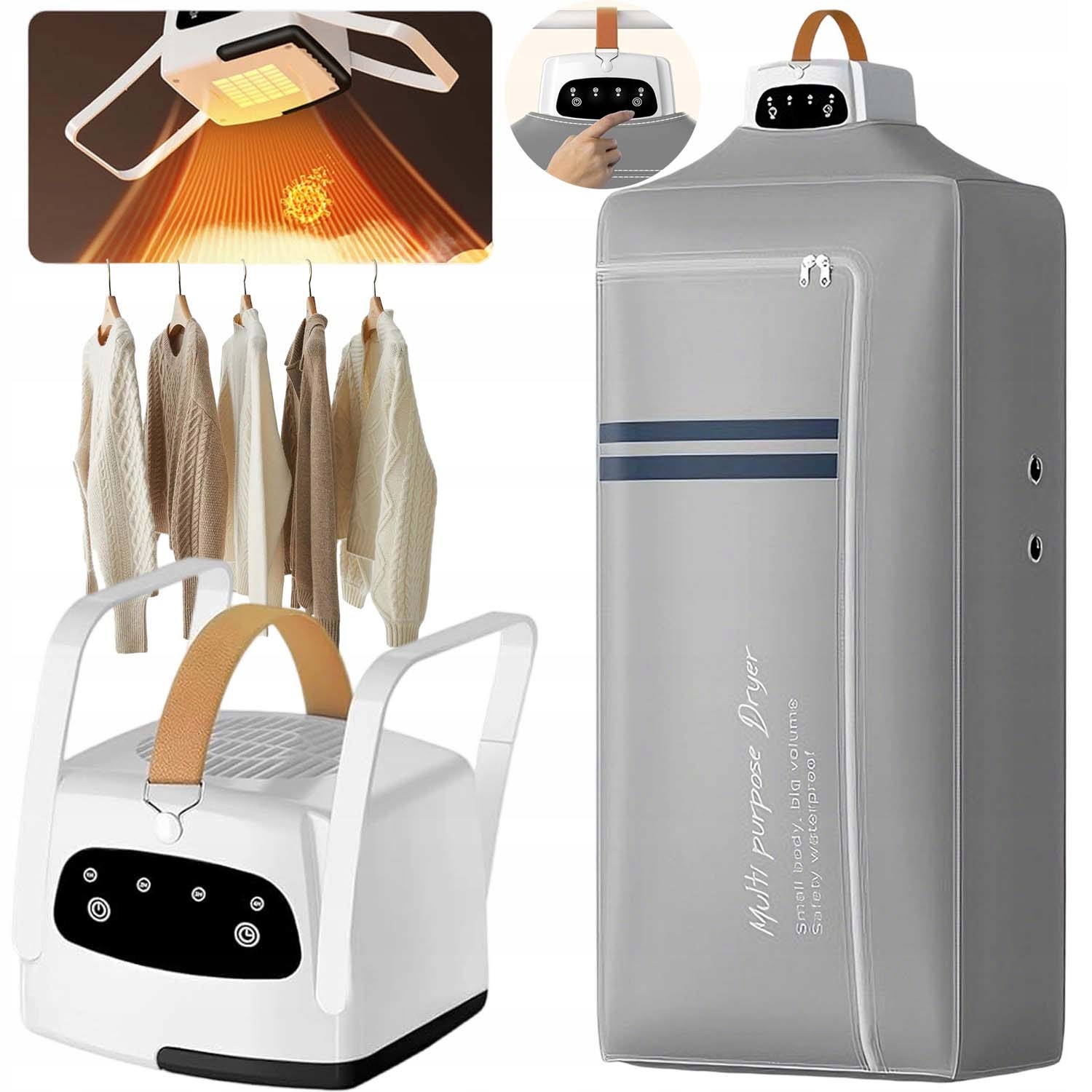 Levně Elektrická Sušák Na Prádlo, Rychleschnoucí, 4-STUPŇOVÝ Časovač 600 W, Skládací