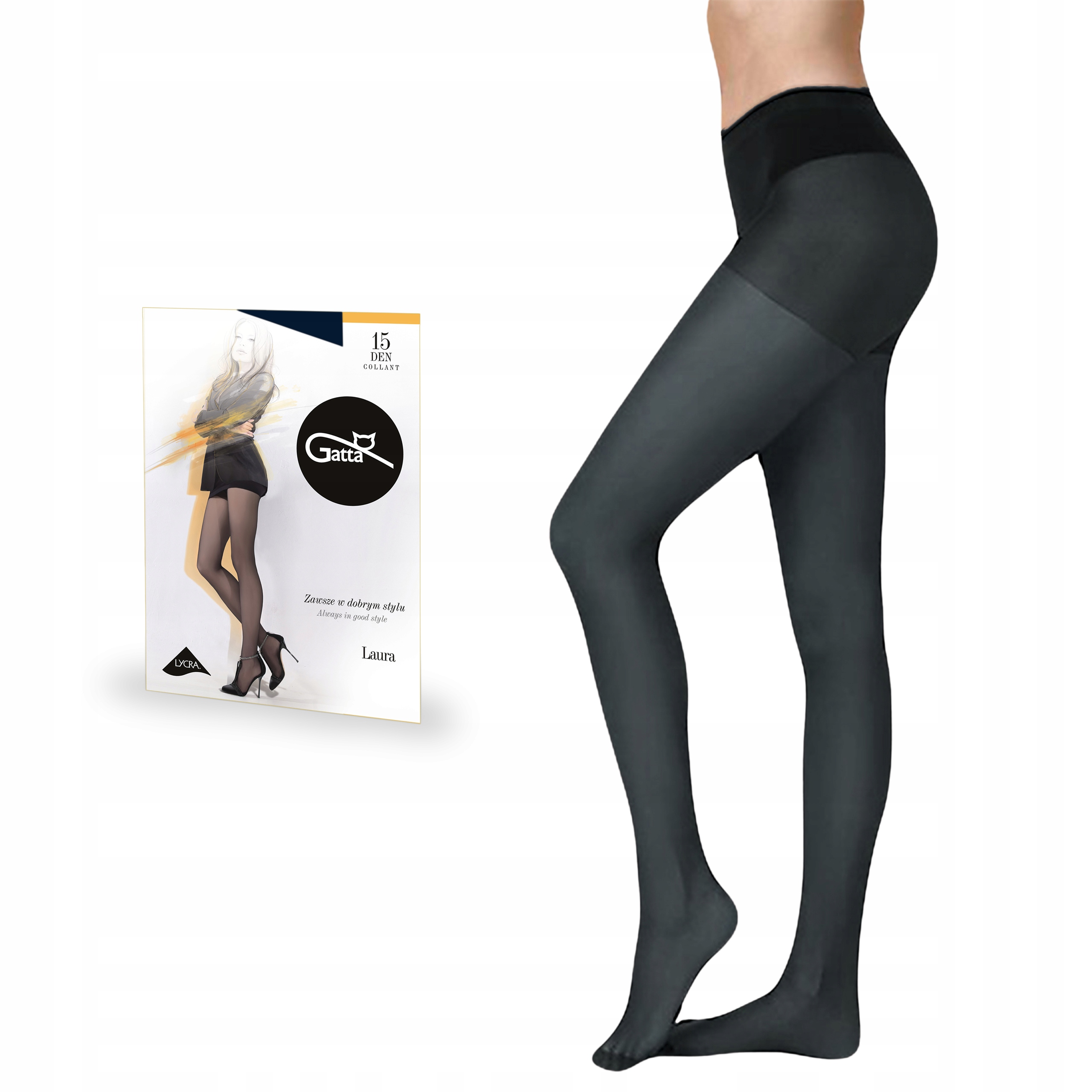 

Gatta rajstopy Laura 15 den lycra, Blu Jeans 1-XS