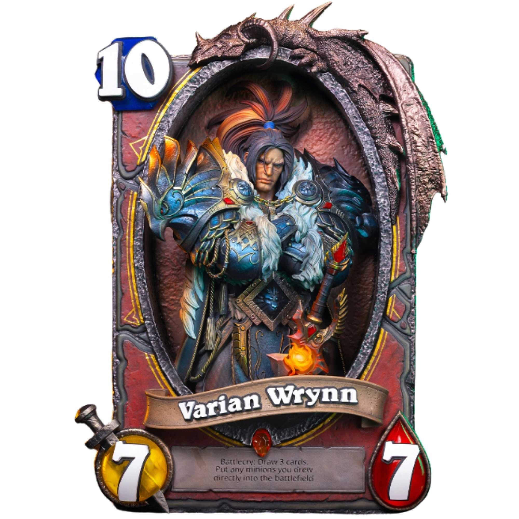 Blizzard Hearthstone Varian Wrynn Art Statue Frame