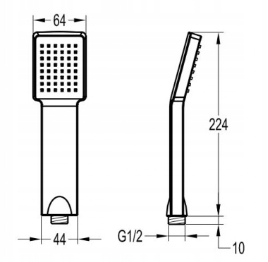BATERIA PRYSZNICOWA CUBIC LOFT MODERN black CZARNY + ZESTAW NATRYSKOWY Marka Aveeo