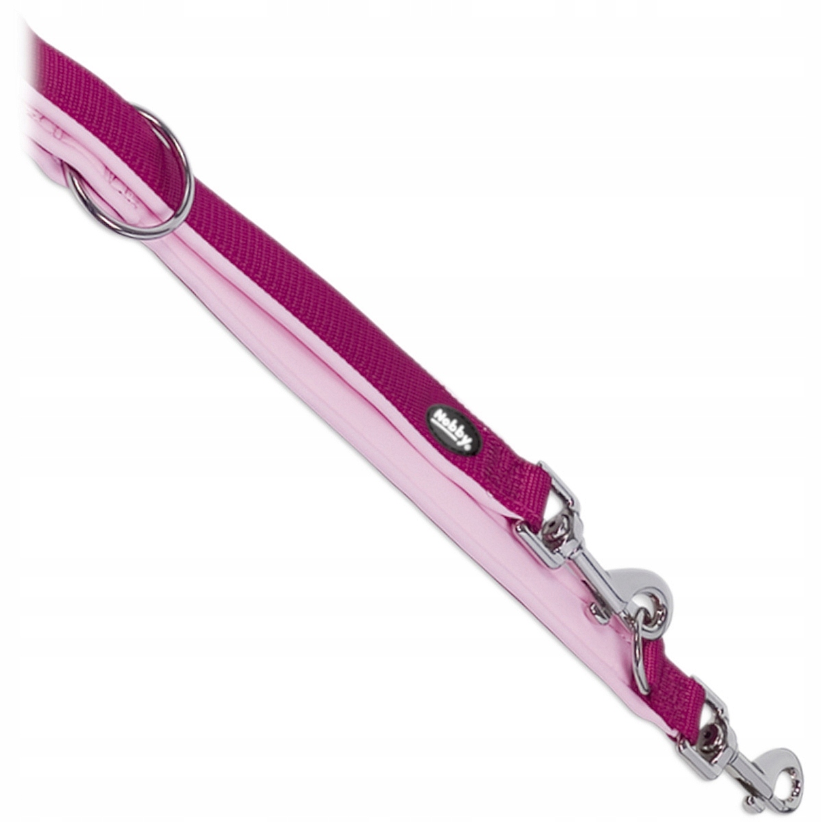 Smycz Nobby taśma neopren Classic Preno 200cm 25/35 przepinana malinowa