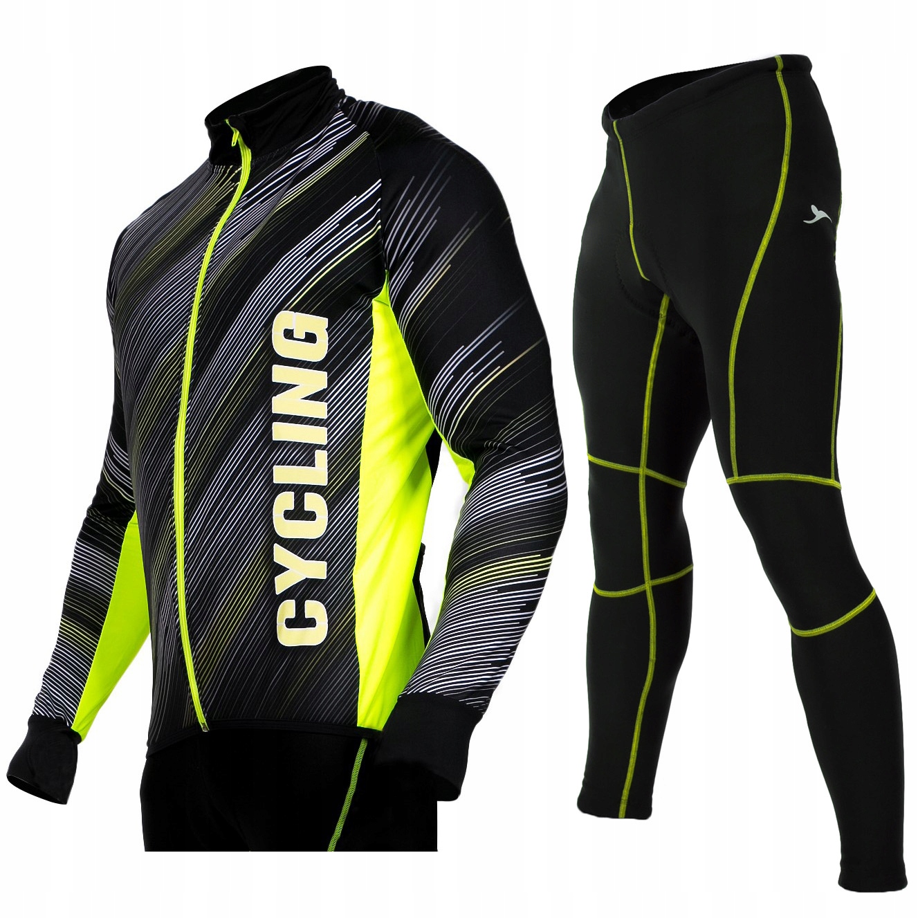 STRÓJ ROWEROWY kolarski męski komplet na rower ocieplany STANTEKS XL