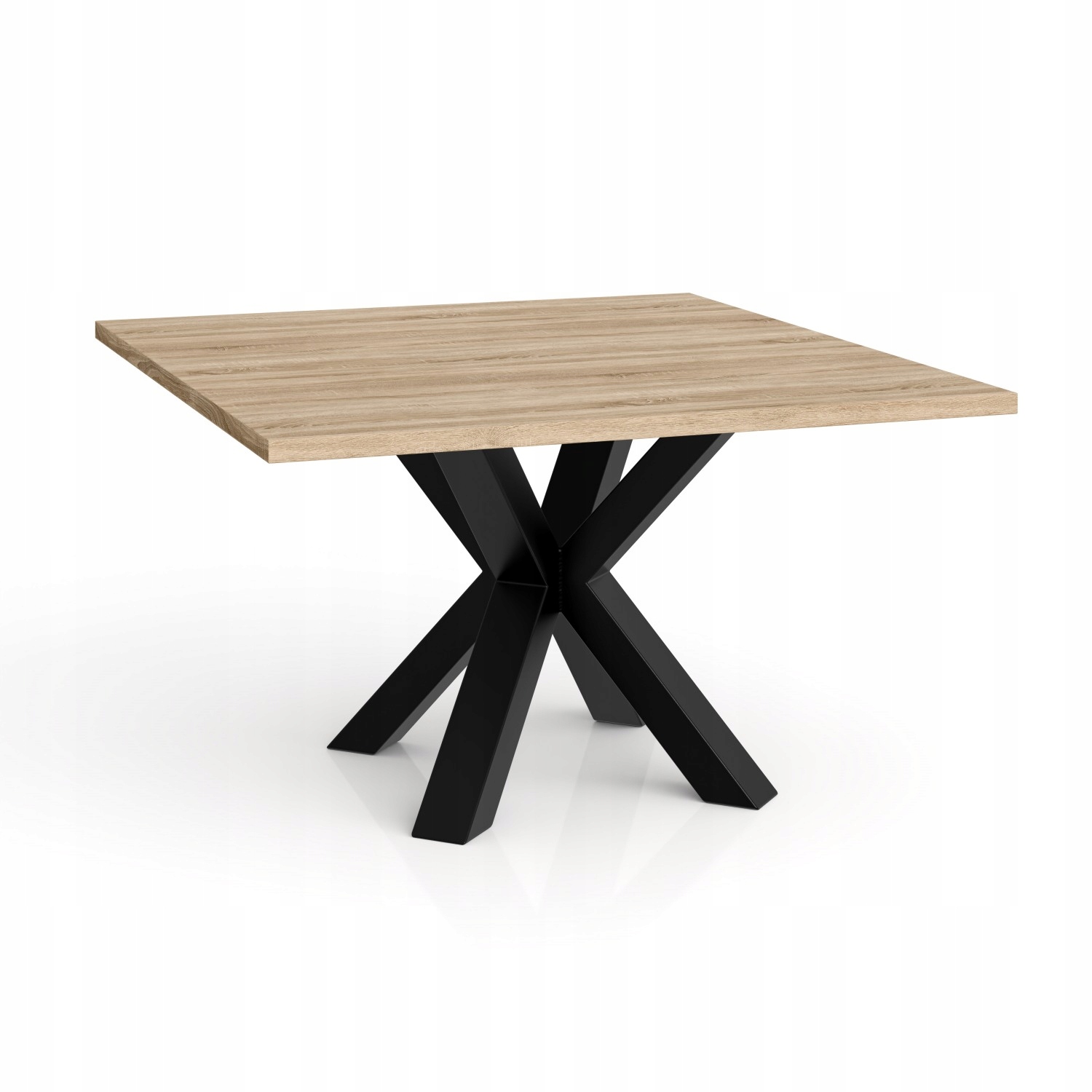 Čtvercový konferenční stolek Noe 60 x 60 cm, deska dub Sonoma/ černé nohy