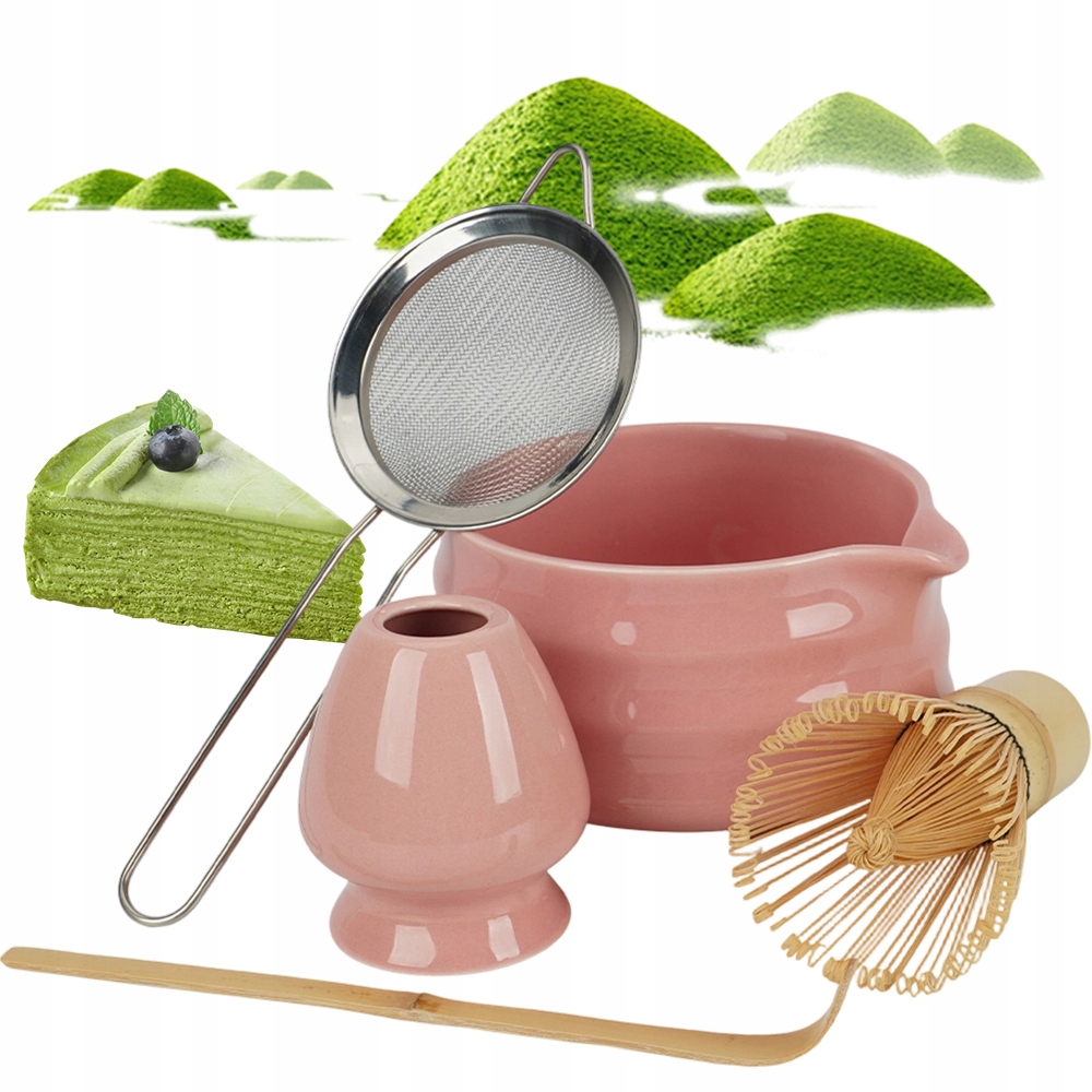 Sada Matcha Bambusové doplňky s krásnou metlou 5ks Dárková sada