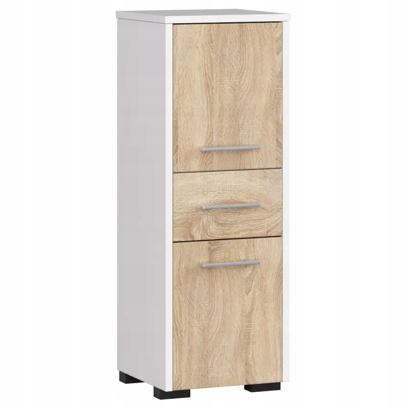 

Szafka łazienkowa 85 cm biała sonoma 3 półki