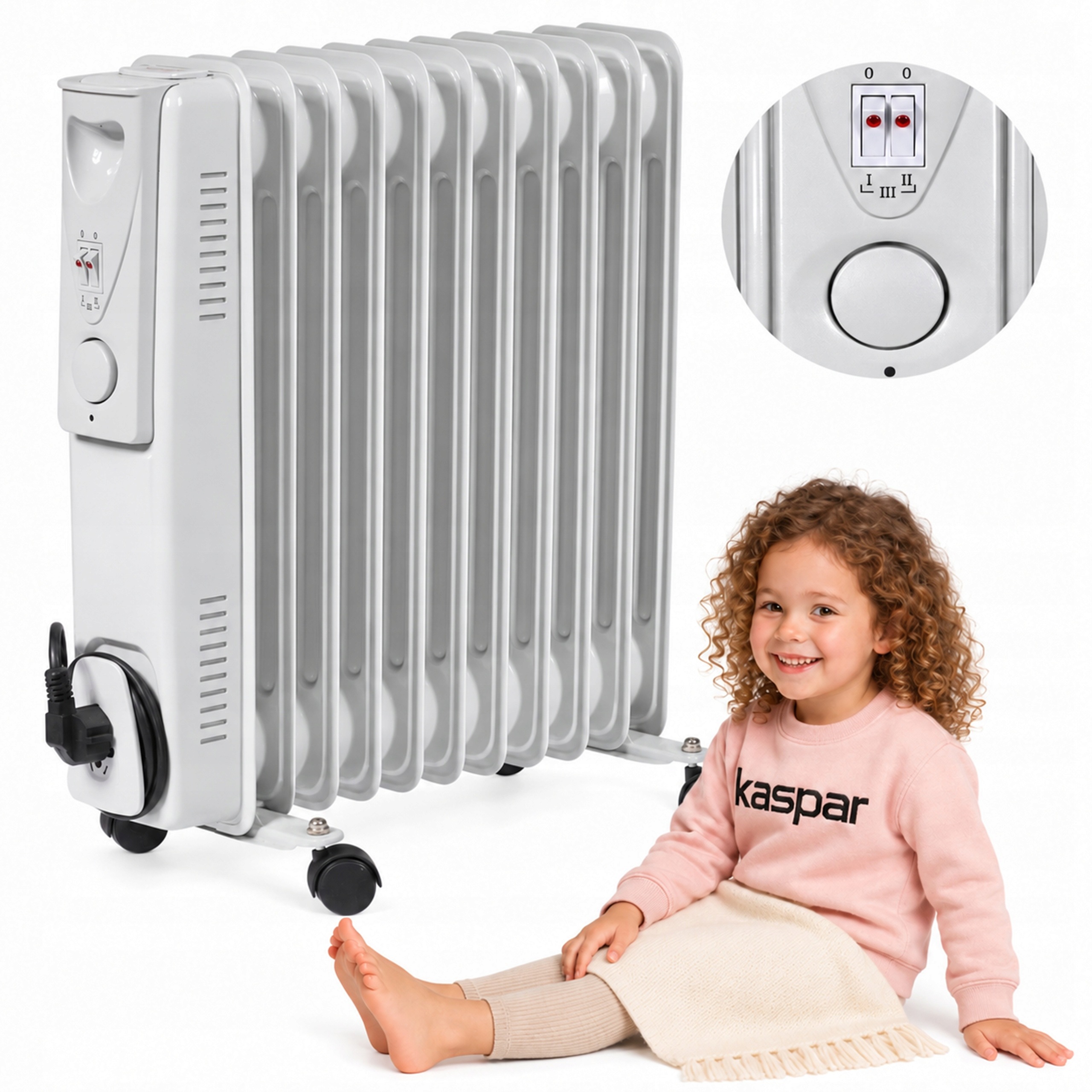 Elektrický Olejový Radiátor 11 Žeber 2500WATT Termostat