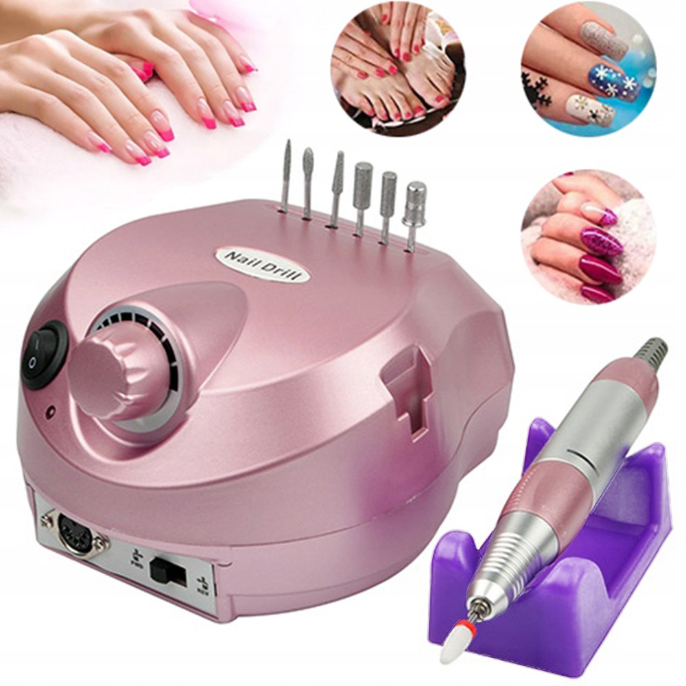 Bruska na nehty Manikúra Pedikúra Hybridy Gely 65W Frézy sada silná