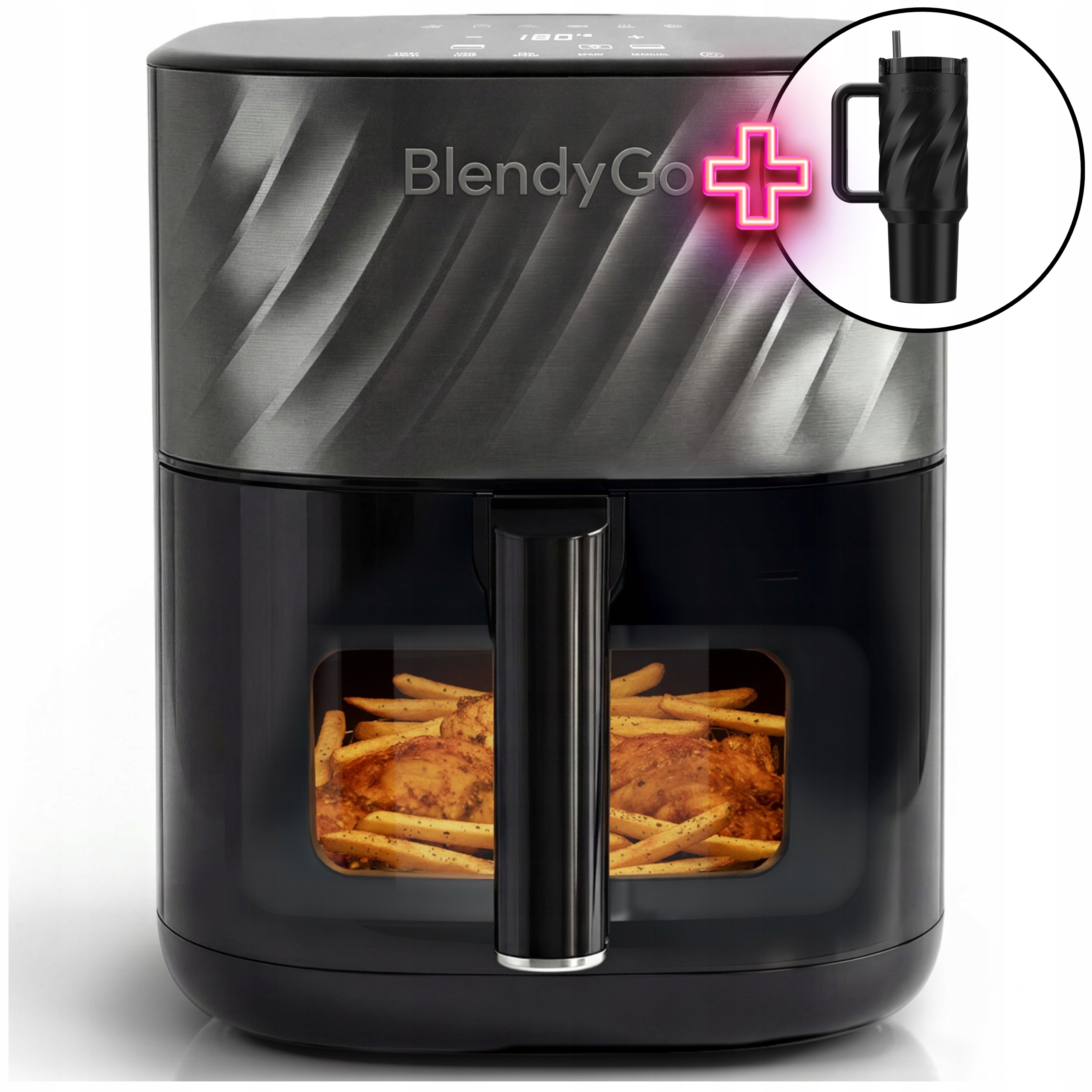 Frytkownica beztłuszczowa Airfryer BlendyGo Air Funkcja Pary Kubek