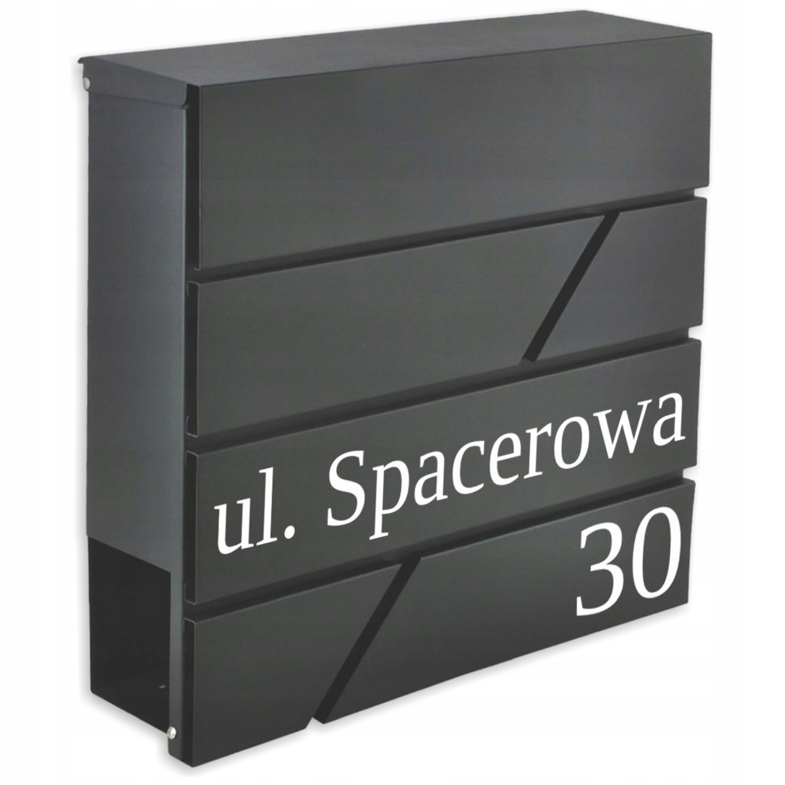 Poštovní Schránka Na Dopisy Novinová Černá S Číslem Domu Adresou Tisk Uv