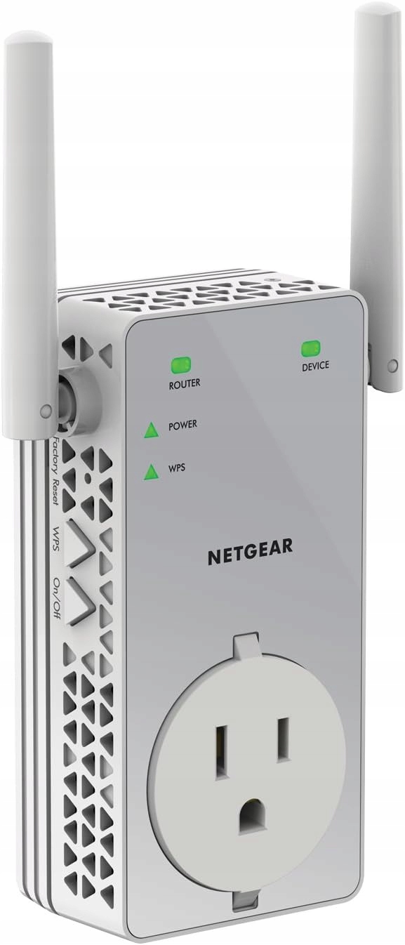 Netgear EX3800-100UKS Zesilovač Signálu Wi-fi Dual Band AC750 Se Zásuvkou