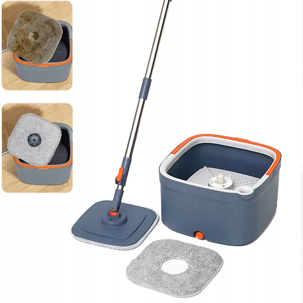 Levně Sada Rotačního Mopu S Kbelíkem S Odšťavňovačem A Návleky Z Mikrovlákna 120 CM