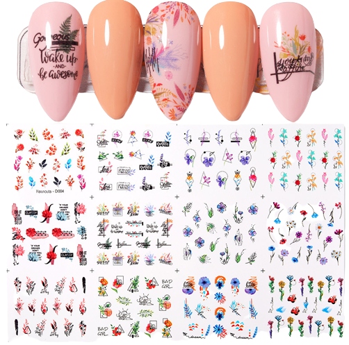 

Naklejki Wodne Na Paznokcie Zestaw 12 Szt D004