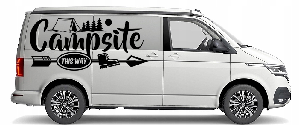 2x NAKLEJKA Grafika na kamper auto przyczepę CAMPING CAMPSITE NAMIOT 90x201 Producent MGDesign
