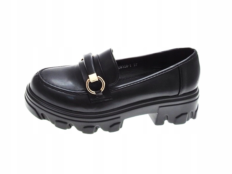 DAMSKIE MOKASYNY PLATFORMA BLACK r.41