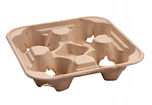 Tacka holder na 4 kubki do kawy herbaty BIO - 125 szt.