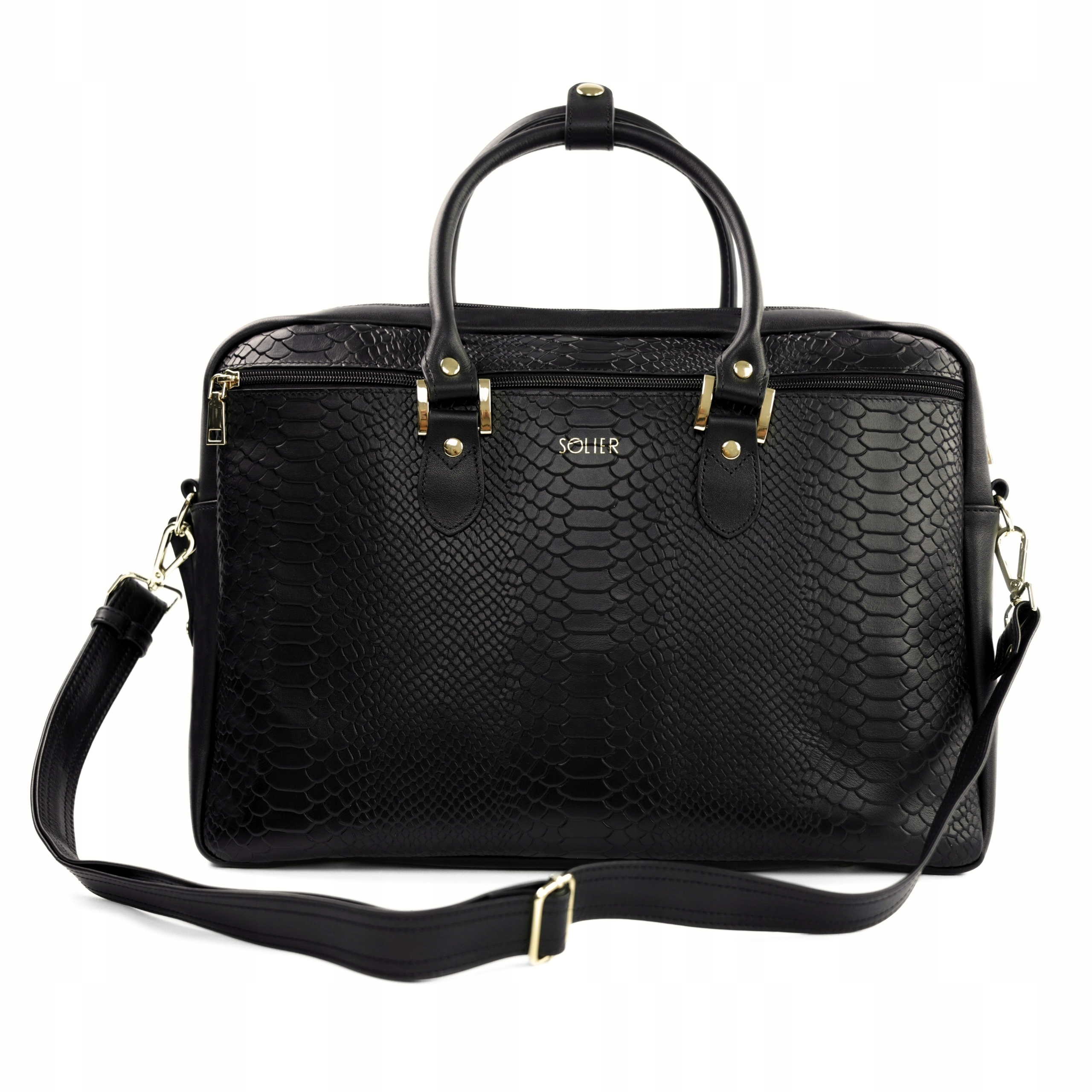 Kožená taška na notebook přes rameno do práce dámská Solier aktovka na dokumenty