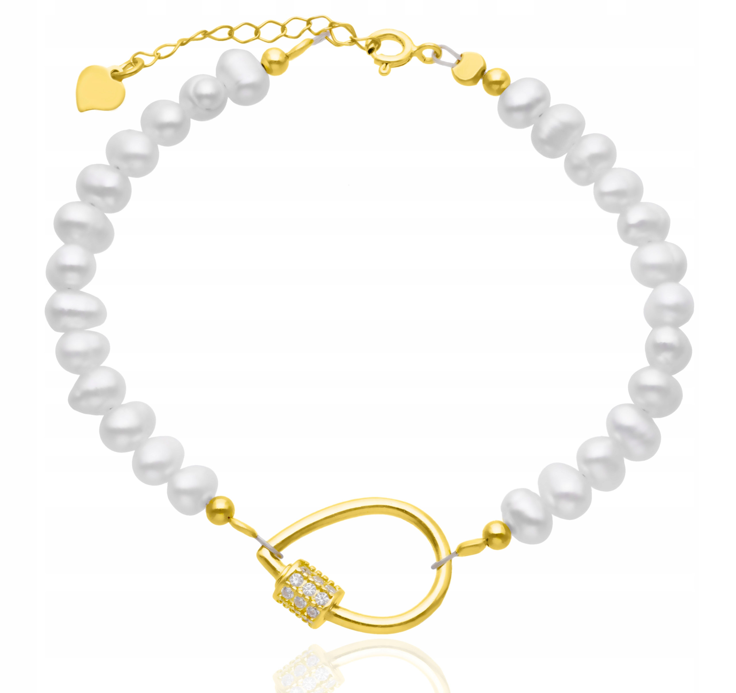 Perlový náramek s pozlacenými prvky