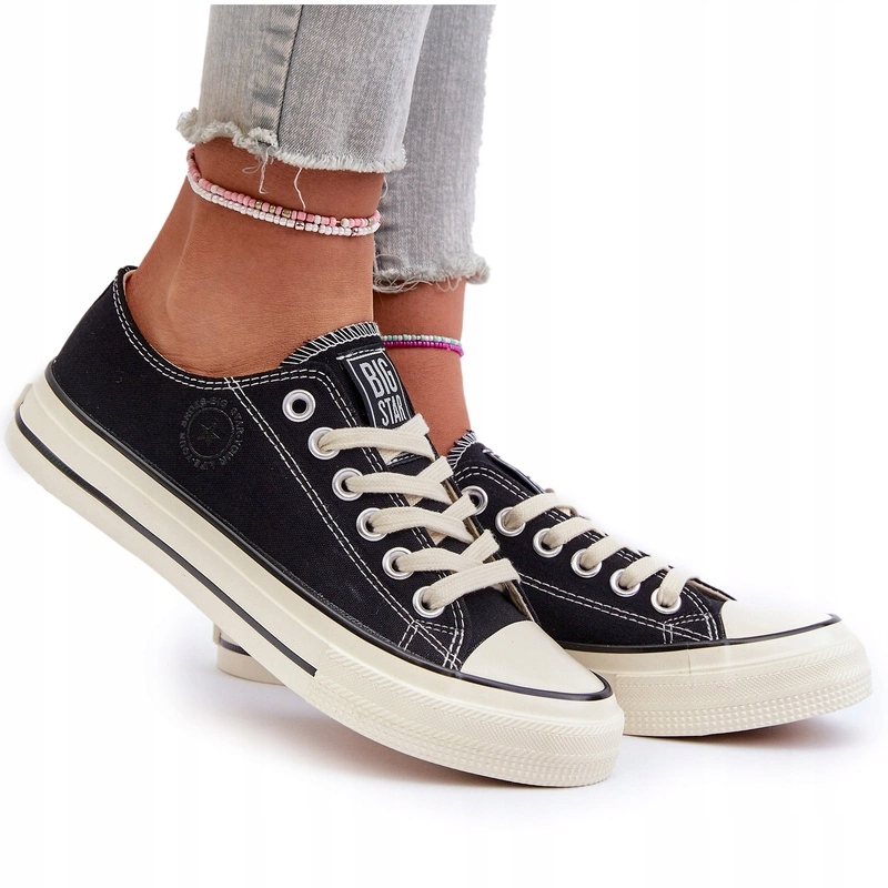 Trampki Damskie Niskie Klasyczne Modne Big Star NN274269 Czarne 40
